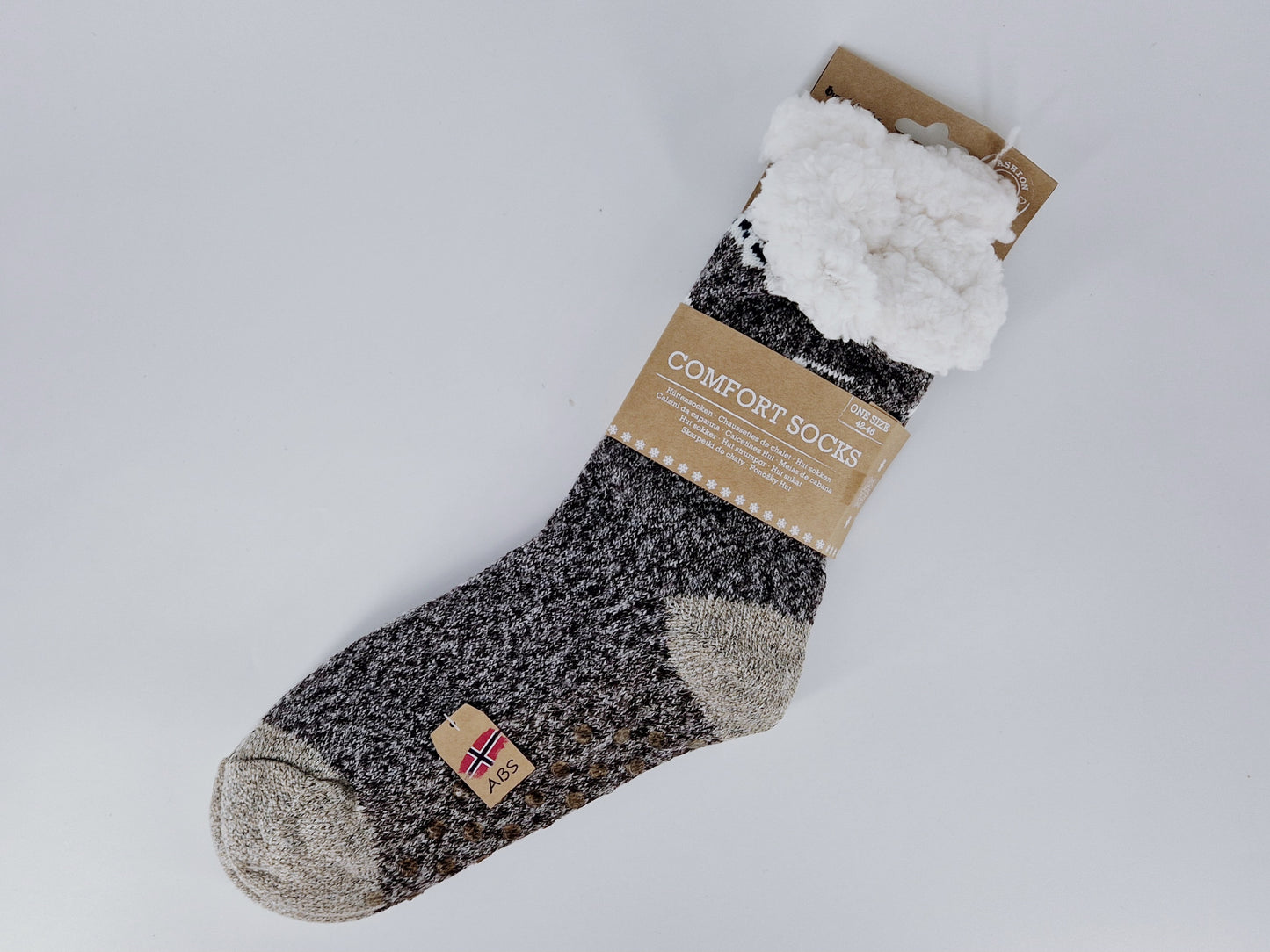 Hüttensocken Dunkelbraun meliert